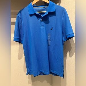 NWOT Nautica Men's Classic Short Sleeve Solid Performance Deck Polo Shirt.